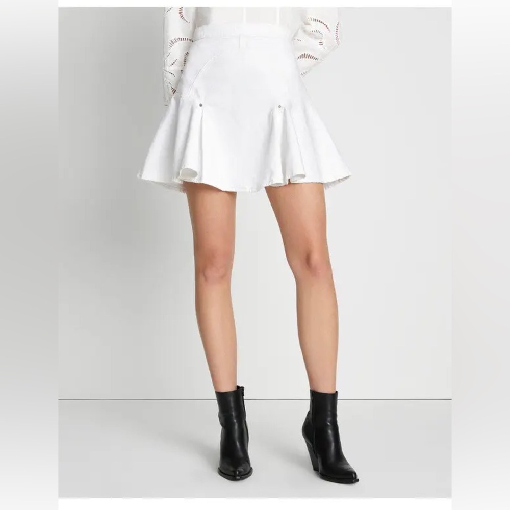 NEW 7 For All Mankind White Flounce Skirt Sz 27 / 4